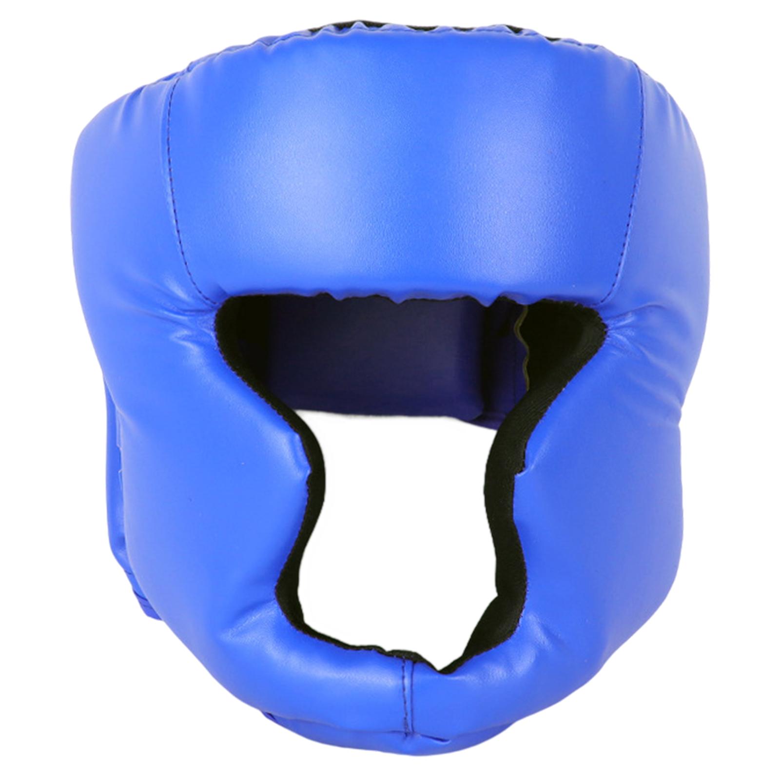 Magideal - Casco De Boxeo Portátil Para Boxeadores De Material Cuero Para Sparring Mma , Azul 58 A 66Cm