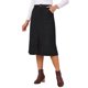 thumbnail image 4 of Falda midi de pana para mujer, cintura alta, línea A, abertura frontal, casual, otoño, invierno, faldas largas con bolsillos, S, negro, 4 of 6