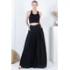 thumbnail image 1 of Pantalones Lisos Plisados de Pierna Ancha con Dobladillo Grande, 1 of 5