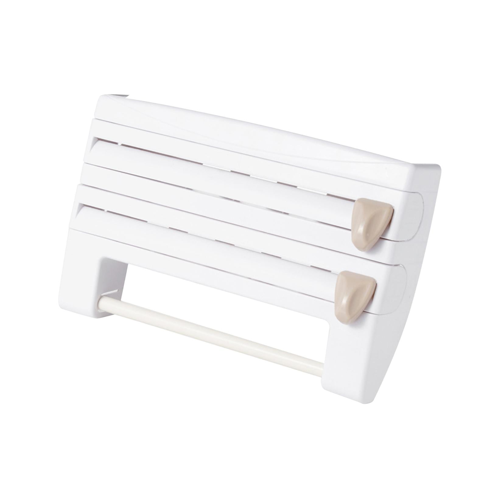 Magideal - Soporte De Papel De Aluminio Para Instalación En La Pared, Almacenamiento Funcional Blanco