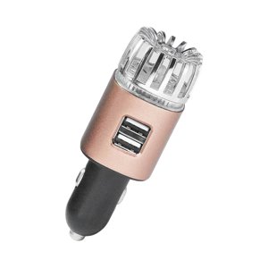 Ioensy - Ionizador Purificador De Aire Para Automóvil 2 En 1 Con Puertos De Carga Usb Duales Ionizador De Aire De 12 V Cobre