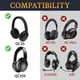 thumbnail image 2 of Almohadillas de gel refrigerante de repuesto SoloWit, almohadillas para auriculares supraaurales Bose QuietComfort 35 (QC35) y Quiet Comfort 35 II (QC35 II), espuma aislante del ruido, negras, 2 of 8