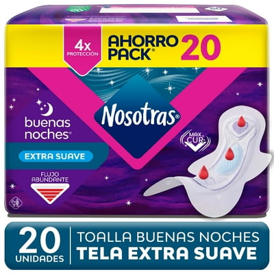 Toallas Higiénicas Con Alas Buenas Noches Tela Suave Algodón 20 Un Nosotras