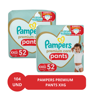 Pack X2 Pañales Desechables Pampers Premium Care Pants Xxg 104 Uds