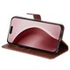 thumbnail image 2 of Funda tipo cartera para iPhone 16 Pro con bolsillo con cremallera y ranuras para tarjetas – Función de soporte Marrón, 2 of 6