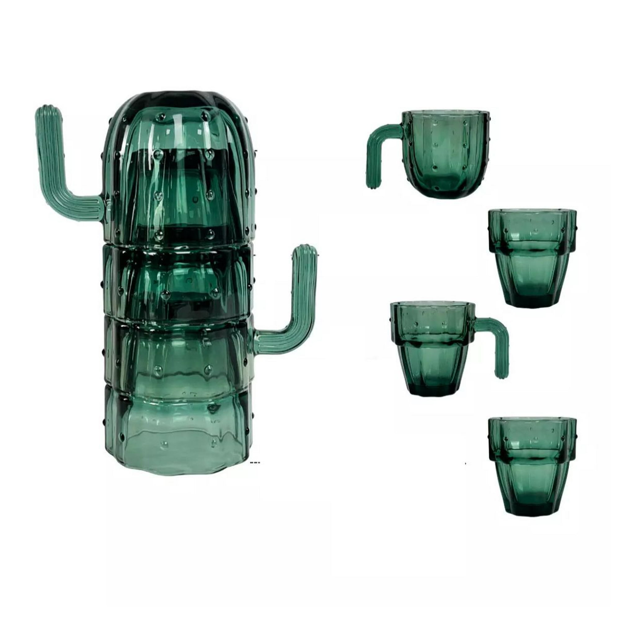 Oem - Pack De 4 Tazas Café Diseño Cactus Set 4 Taza