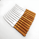 thumbnail image 1 of Cuchillos acero inoxidable cubiertos madera asado pack x12, 1 of 3