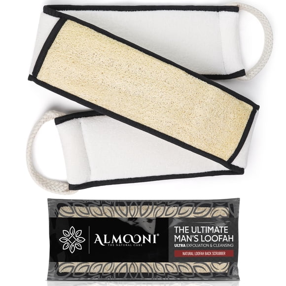 Lufa natural para ducha ALMOONI, para hombre, de la marca Back Scrubber