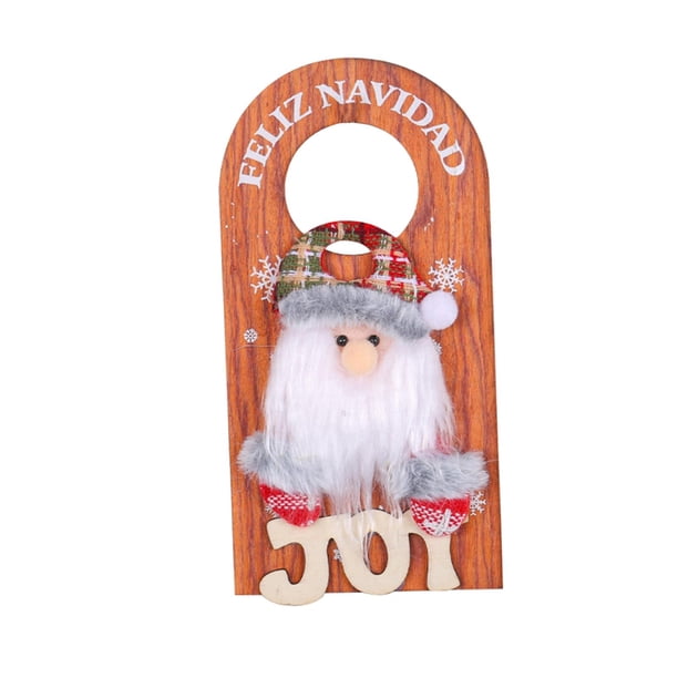 Pomo de puerta de Navidad, cartel colgante, señal de bienvenida de Navidad, decoración decorativa de señal de puerta de bienvenida colgante de dibujos Papá Noel