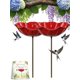 thumbnail image 1 of Estacas jardín flor metal 3 uds baño pájaros estación riego abejas colibríes jardín, 1 of 7