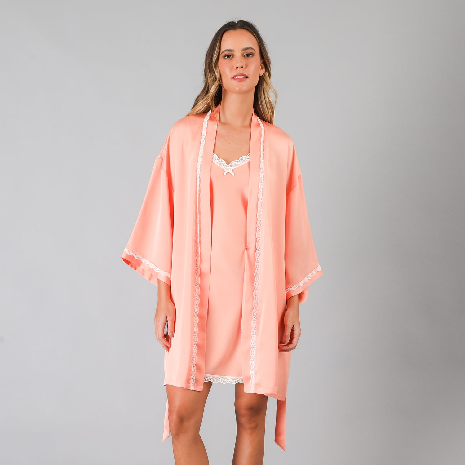 Bata Satin Encaje Flores Mujer 33822-243