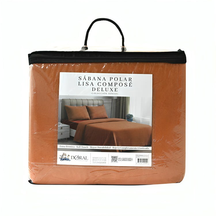 Sábanas Polar Composé 1.5 Plazas / Bicolor Terracota – Doral