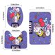 thumbnail image 3 of BT21 Juego de 3 alfombras de baño de coral fleece: tapete de baño + alfombra de inodoro en forma de U + funda de tapa de inodoro en forma de O, 3 of 6