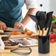 thumbnail image 4 of Utensilios de cocina de silicona, 12 piezas, sartén antiadherente, utensilios de cocina, espátula con mango de madera, cuchara sopera, raspador, traje, 4 of 5