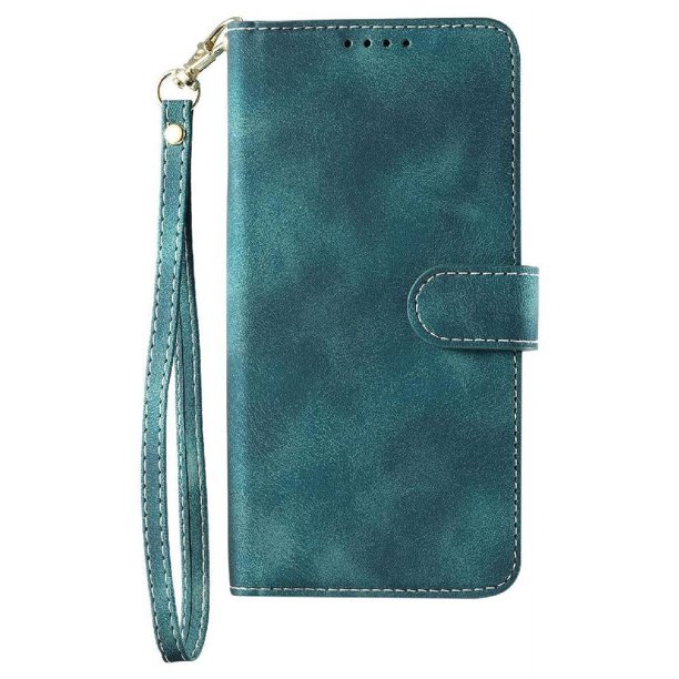 Funda Cartera para Xiaomi Redmi Note 14 Pro Plus Tapa con Ranuras, Soporte y Correa Verde