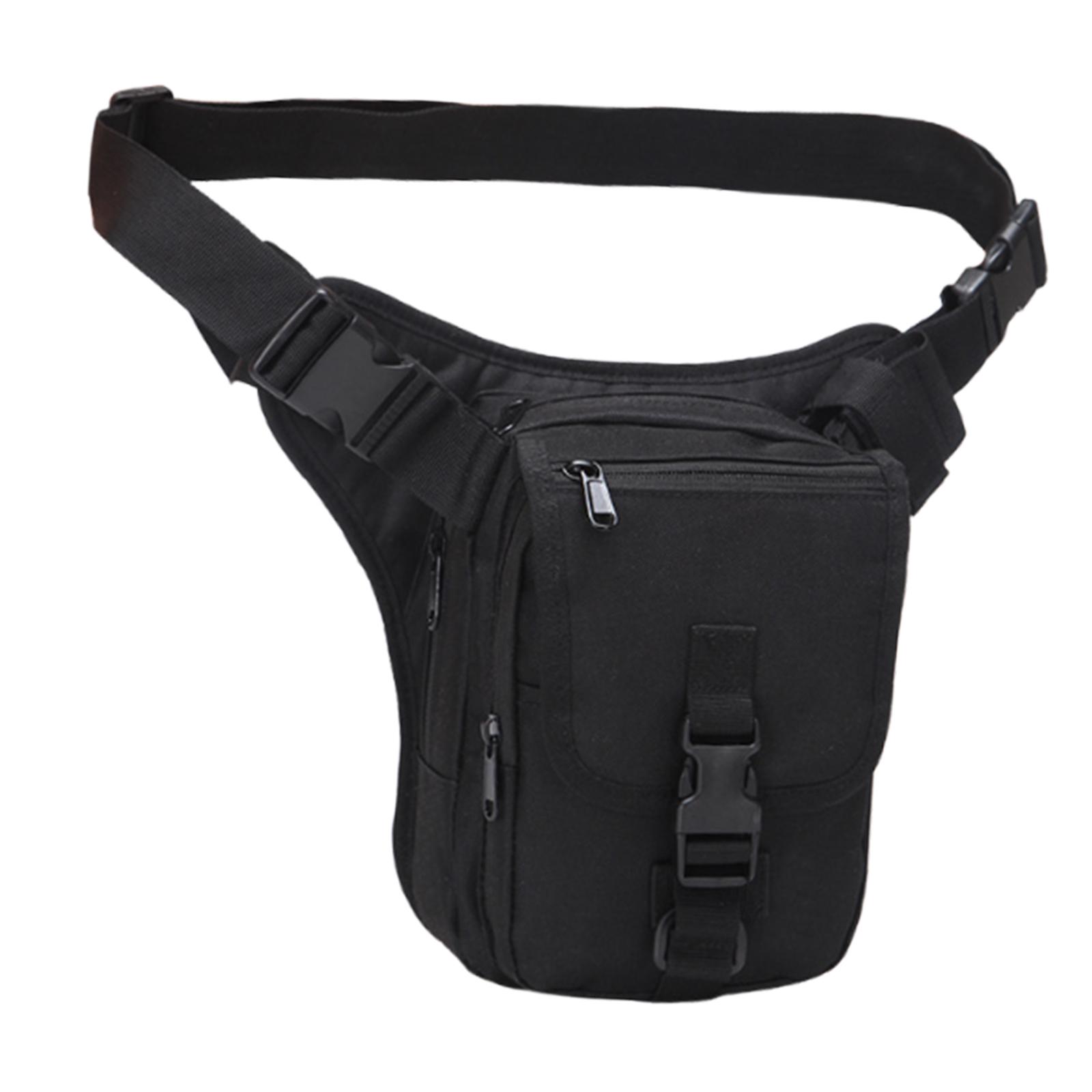 Magideal - Bolsa Pierna Mochila Pierna Bolso Muslo Riñonera Cintura Material Oxford Resistente Al Agua Múltiples Compartimentos Adecuada Para Ciclismo Senderismo Negro