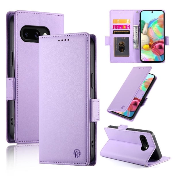 Funda Cartera Magnética con Tarjetas y Soporte para Google Pixel 9A Morado