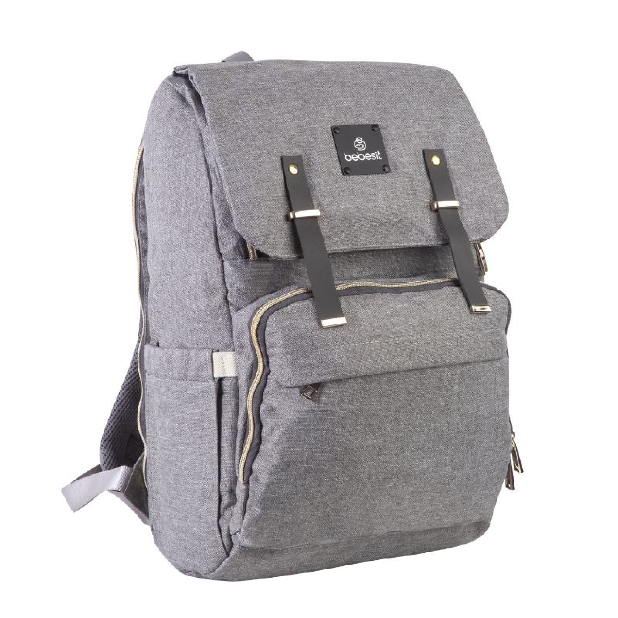Mochila Pañalera Gris Melange 2191