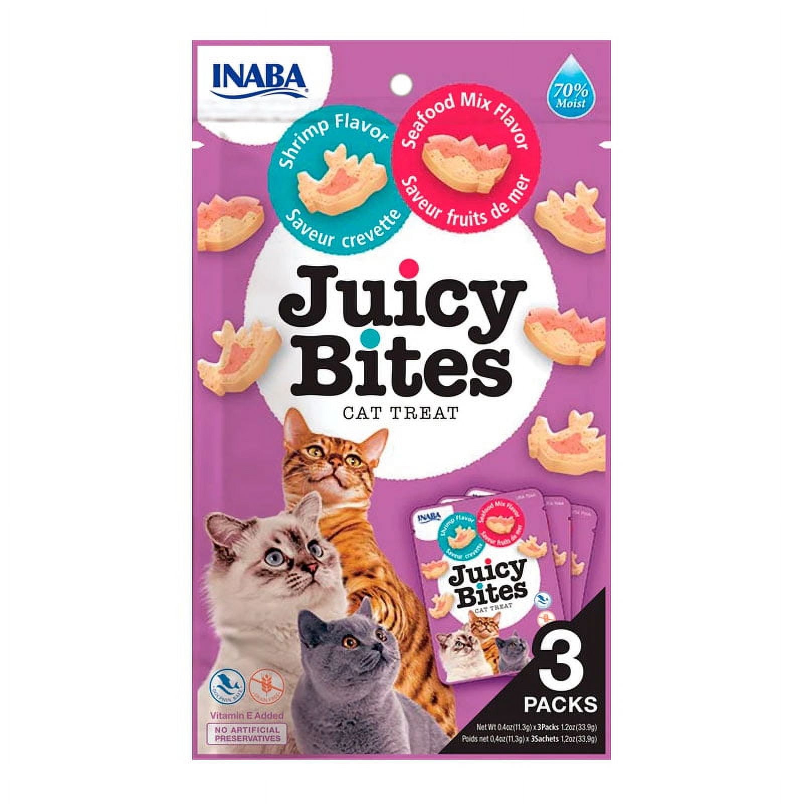 Juicy Bites - Shrimp And Seafood Mix Flavor Para Gatos 34 Gr