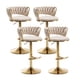 thumbnail image 1 of Juego de 4 taburetes de bar Canxkun de terciopelo dorado con altura ajustable, 1 of 8