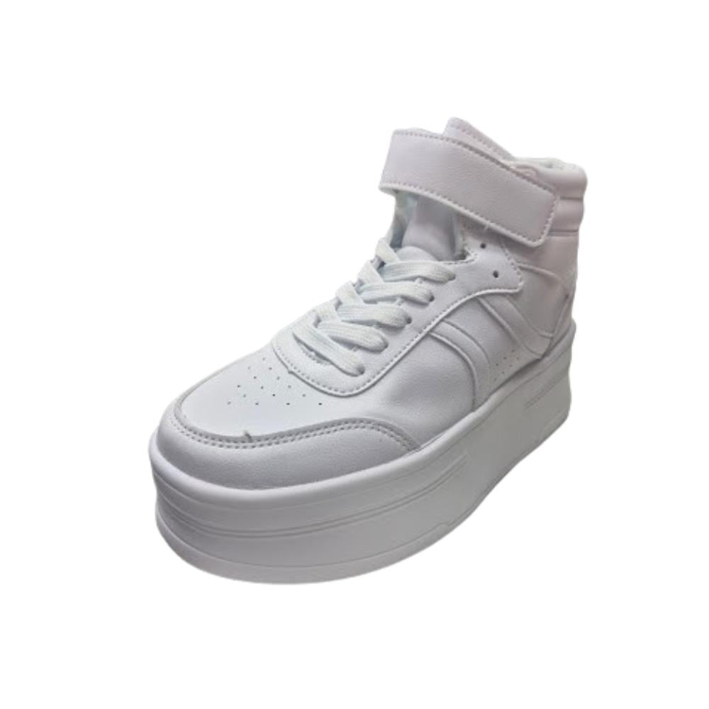Vinnys Outlet - Zapatilla Mujer Plataforma Blanco Con Caña
