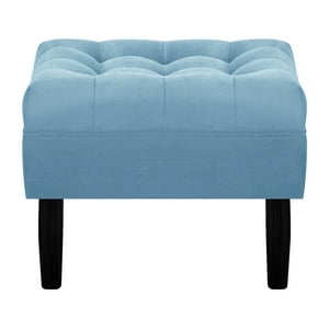 Bodevir - Pouf Wood 1C Felpa 00 Azul Petroleo