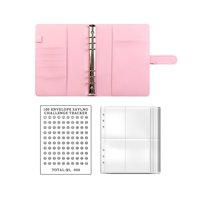 Magideal - Carpeta De Desafíos De Sobres, Organizador De Dinero De Presupuesto Creativo Carpeta De Desafíos De Ahorro , Rosado