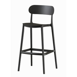 Escandinavia - Piso Taburete Silla Alta Bar Cocina Nils 75 Cm Negra Negro Tamaño Unico