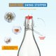 thumbnail image 3 of Botellas de Vidrio Transparentes YEBODA 1000 mL con Tapón para Elaboración Casera, 3 of 8