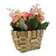thumbnail image 1 of Planta Artificial Macetero Estilo Mimbre Flores Rosados rosa claro, 1 of 7