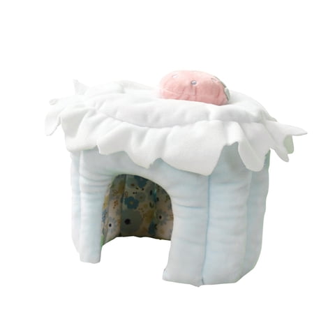 Magideal - Casa Para Hámster, Escondite De Conejillo De Indias, Linda Cueva Cálida Para Dormir, Casa Para Conejillo De Indias Para Erizos, Hámster, Hurones, Cama Azul Medio