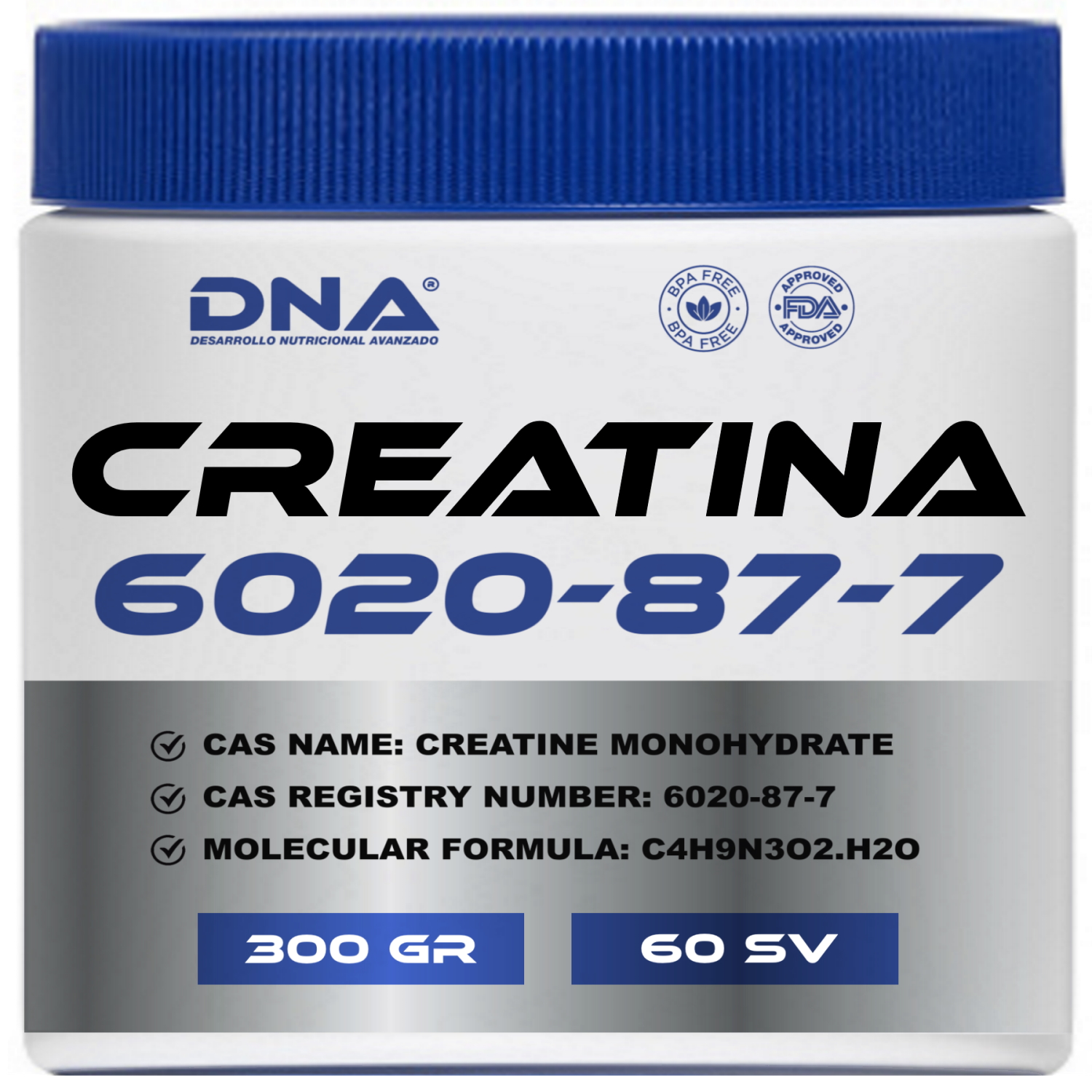 Dna - Creatina D N A - Absolutamente Pura - Pote - 300 Gr 1Un