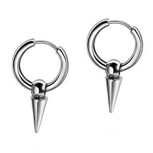 Millam - Aros Unisex Argolla De Acero Espina Plateado Par