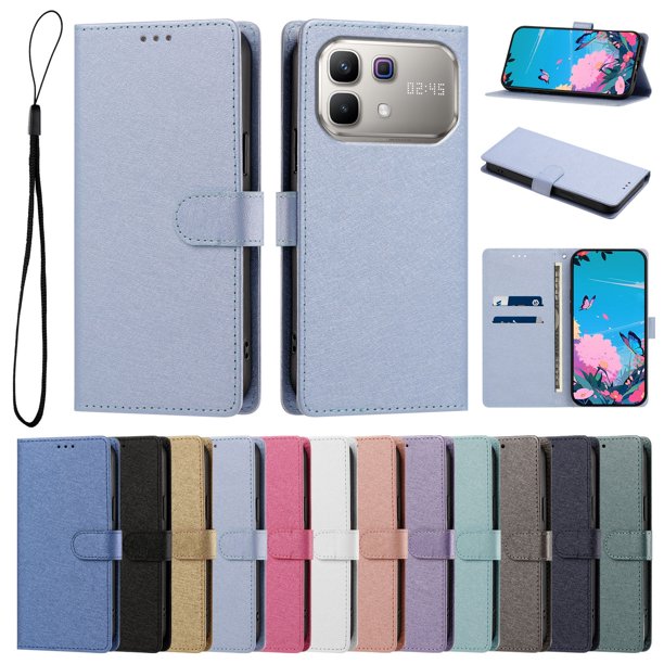 Cartera Protectora para Infinix Note 60 con Soporte, Azul Cielo