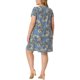 thumbnail image 4 of GRACE & GRANDEUR Vestido midi de verano plisado floral de manga corta y cuello redondo para mujer de talla grande 2X Azul, 4 of 8