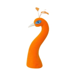 Magideal - Arreglo Floral Decoración Peacock Maniquí Cabeza Escultura Decoración Para El Hogar Centro De Mesa La Fiesta Cumpleaños Nupcial Ducha Naranja