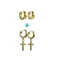 thumbnail image 1 of Pack De 2 Argollas Lisas Chunky Huggies Chapadas En Oro 18k, 1 of 3