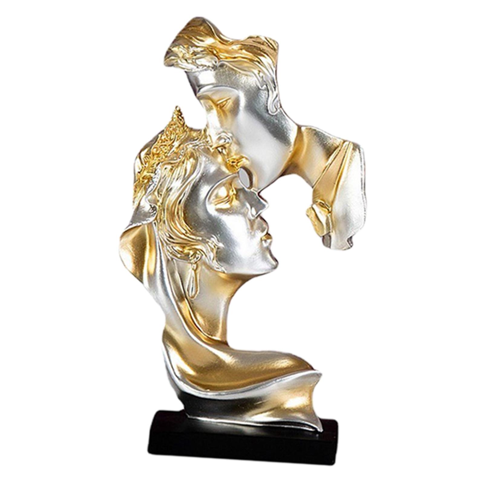 Magideal - Resina Pareja Beso Decoración Regalos Escultura Artística Adornos Ecológicos Estatua Para , Dormitorio, Cumpleaños, Oficina, Hombres, Champán