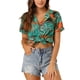 thumbnail image 1 of INSPIRE CHIC Camisas de Regreso a Clases para Mujeres Camisetas Hawaianas de Manga Corta con Botones Florales Tropicales S Negro, 1 of 7