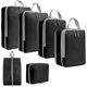 thumbnail image 1 of Cubos De Embalaje De Compresión De 6 Piezas Bolsas De Lavandería Para Vacaciones Camping Al Aire Libre Negro, 1 of 2