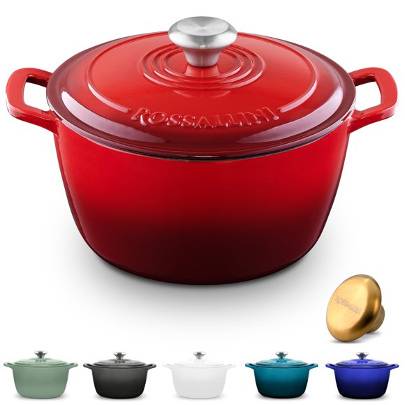 Olla Holandesa de Hierro Fundido Esmaltado ROSSALLINI 1,9 L Rojo