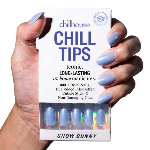 Uñas postizas Chillhouse Snow Bunny (Ovaladas) 30 unidades