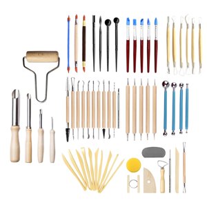 Magideal - Herramientas Para Esculpir Arcilla, 61 Uds., Cera Suavizante, Modelado De Cerámica Polimérica, Modelado Artesanal, Kit De Proyectos De Fabricación De