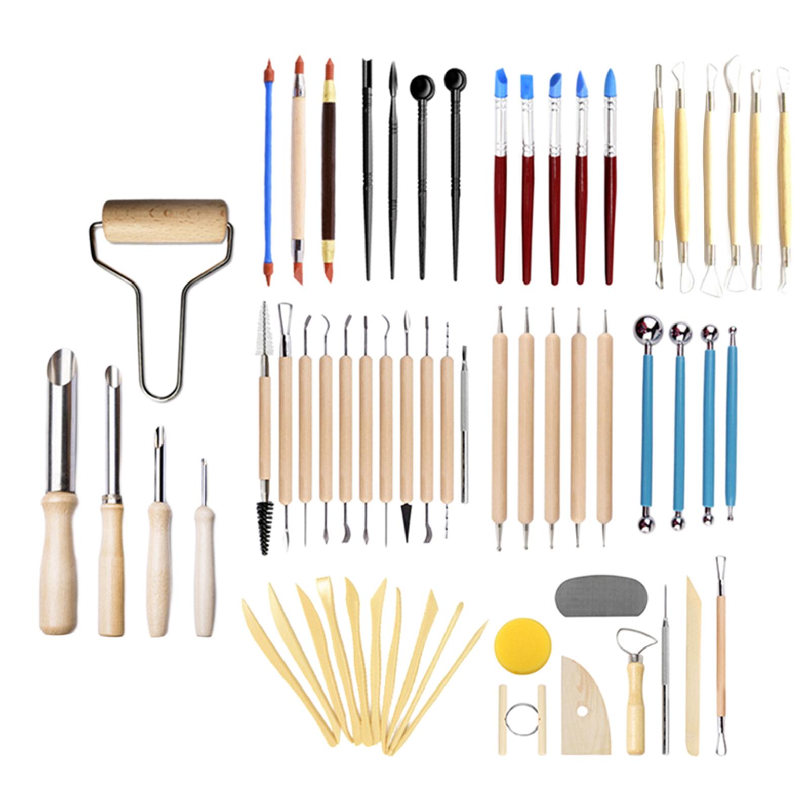 Magideal - Herramientas Para Esculpir Arcilla, 61 Uds., Cera Suavizante, Modelado De Cerámica Polimérica, Modelado Artesanal, Kit De Proyectos De Fabricación De