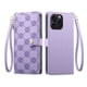 thumbnail image 1 of Funda Billetera con Cierre para [iphone 15 Promax] con Tarjetero, Soporte y Correa de ManoMorado, 1 of 5