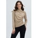 thumbnail image 1 of Polera Mujer Aplicación Arrugado Beige Oscuro, 1 of 4