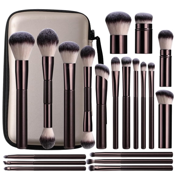 Set de Brochas para Maquillaje BS-MALL 20 Piezas con Estuche Portátil