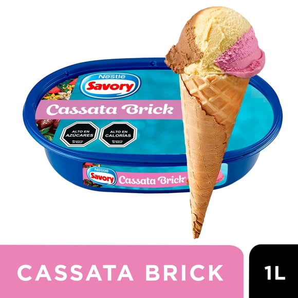 Helado Trisabor Chocolate, Frutilla y Vainilla Cassata, 1 L
