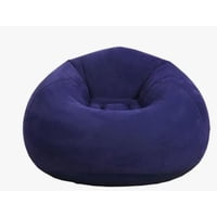 Click Ventas - Puff Sillon Sofa Inflable Respaldo Simil Piel Reforzado Multicolor Azul