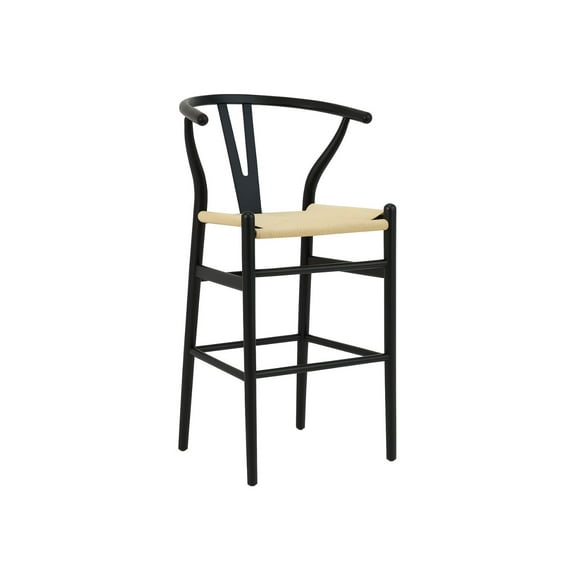 Taburete Wish Madera 65 Cm Negro Asiento Natural